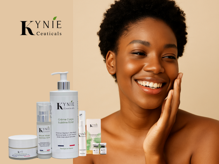 Soins anti-taches & éclat Kynie Ceuticals – routine visage et corps peaux noires et métissées