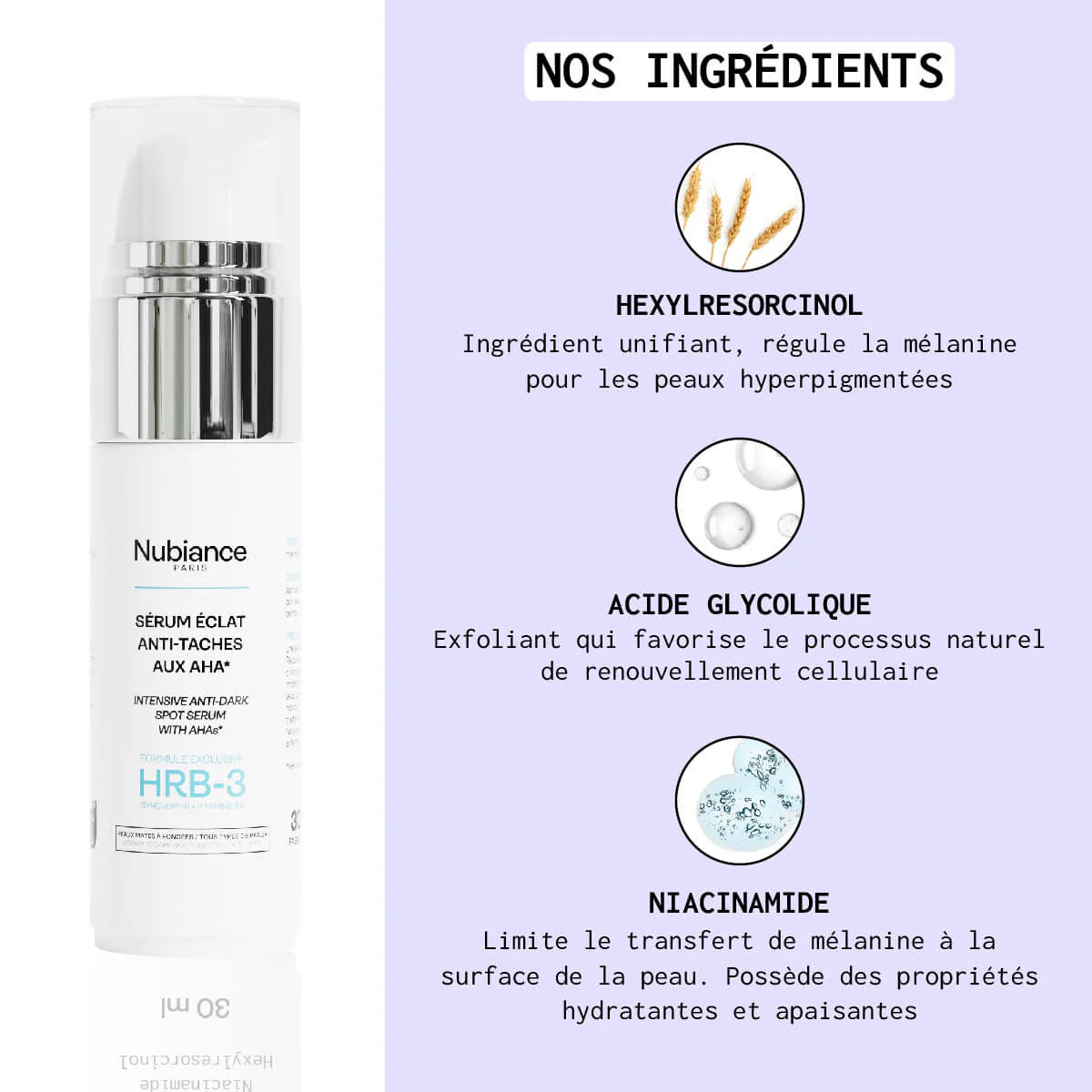 Sérum Eclat Anti-Taches aux AHA Nubiance 30ml