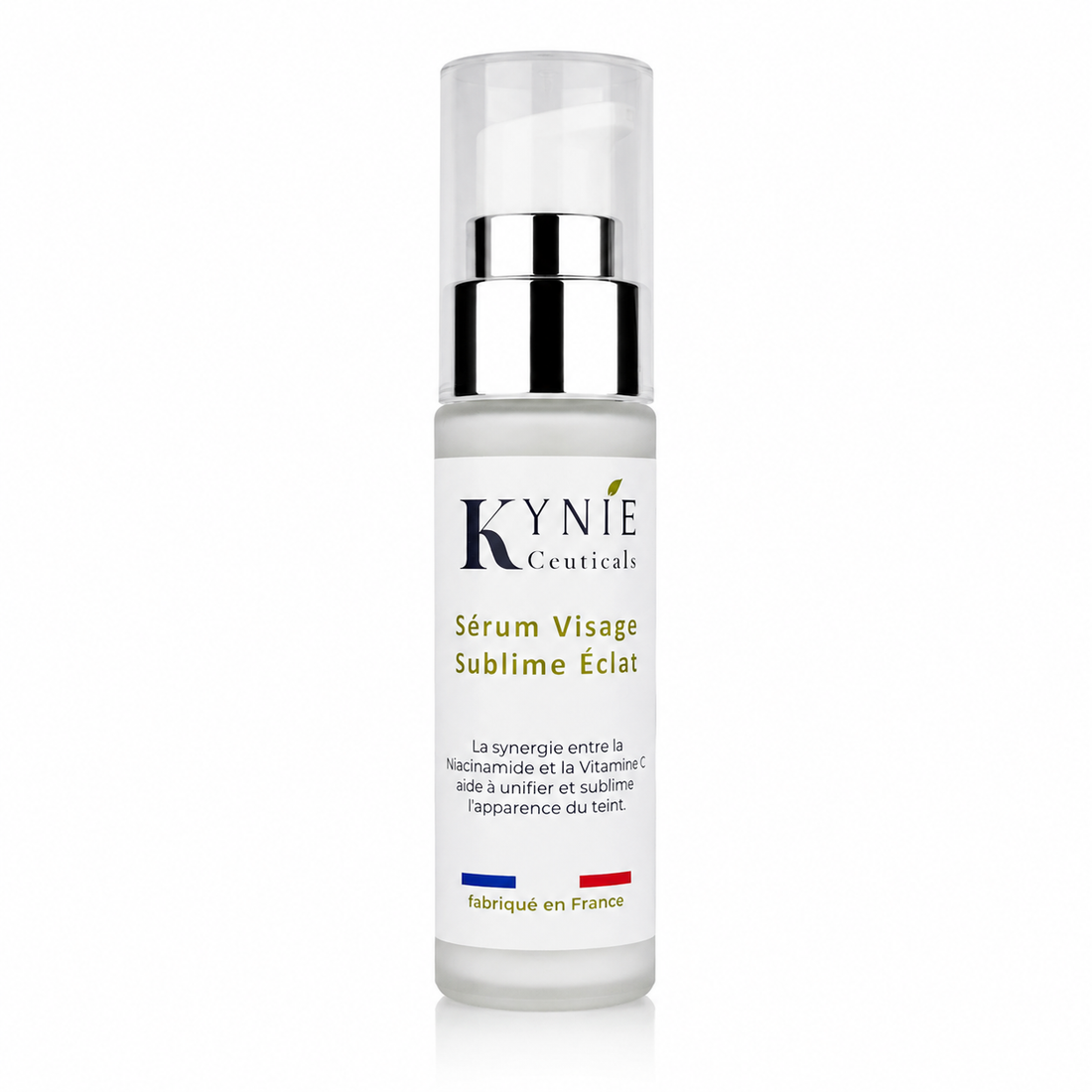 Sérum Visage Sublime Éclat Kynie Ceuticals à la niacinamide et vitamine C, pour aider à atténuer taches et marques sur peau noire et métissée