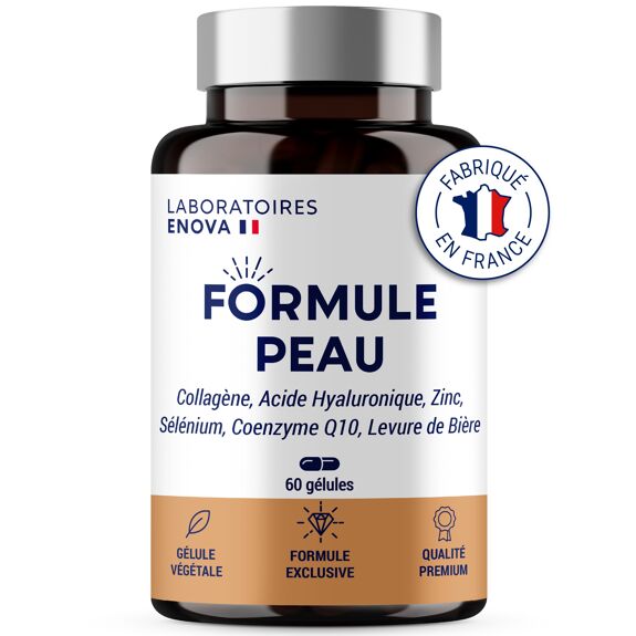 Formule Peau - Collagene Marin, Acide Hyaluronique, Coenzyme Q10, Zinc Selenium Levure de Biere - Antioxydant, Hydratation, Imperfection