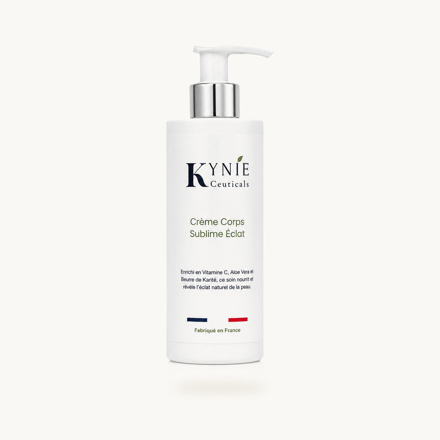 Crème Corps Sublime Éclat Kynie Ceuticals 400 ml, vitamine C et beurre de karité, fabriquée en France